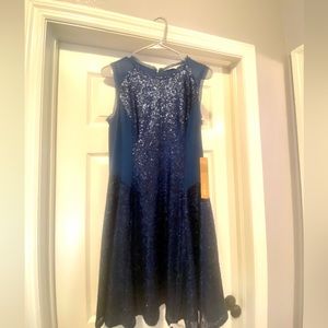 NEW WITH TAGS: Navy Blue Sequin RACHEL by Rachel Roy Dress (Size 8)